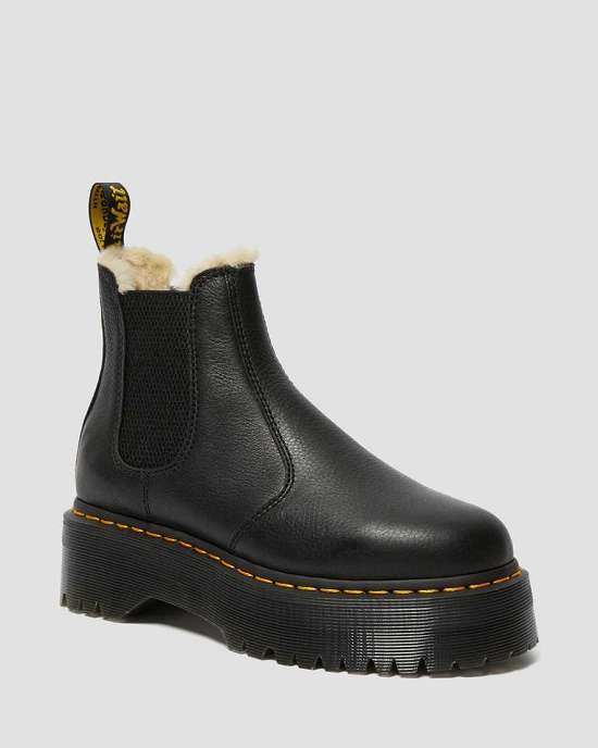 Botines Dr. Martens 2976 Quad Fur Lined Mujer Negros MX-85473